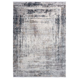 Alfombra Grande Moderna, Gruesa, Pelo con Relieve, Color Gris con Café. Colección Bebek.