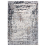 Alfombra Grande Moderna, Gruesa, Pelo con Relieve, Color Gris con Café. Colección Bebek.