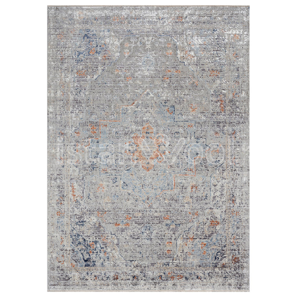 Alfombra Moderna Con Diseño, Gruesa, Pelo con Relieve, Color Gris. Colección Ortakoy