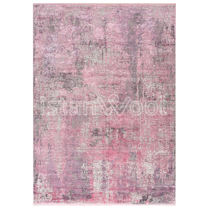 Alfombra Moderna Pelo Corto, Rosada. Colección Ortakoy