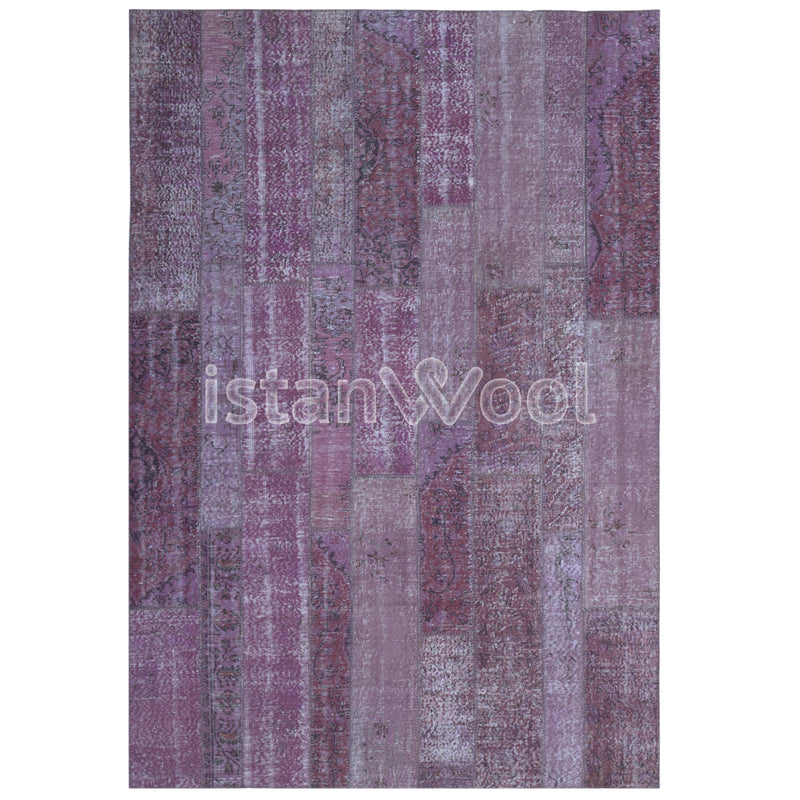 Alfombra Patchwork Pelo Corto, Morado. Colección Kadıkoy.
