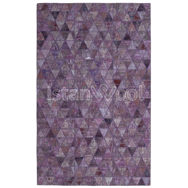 Alfombra Patchwork Pelo Corto, Morado. Colección Kadıkoy.