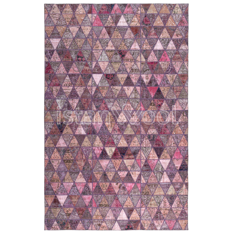 Alfombra Patchwork Pelo Corto, Rosado. Colección Kadıkoy.