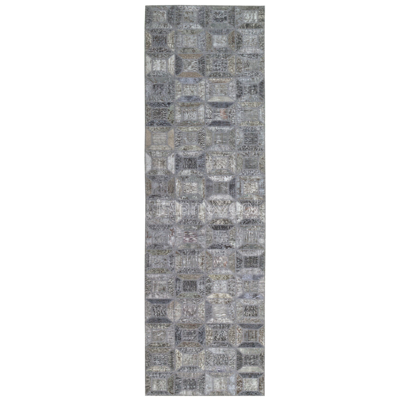 Alfombra Patchwork Pelo Corto, Gris. Colección Kadıkoy.