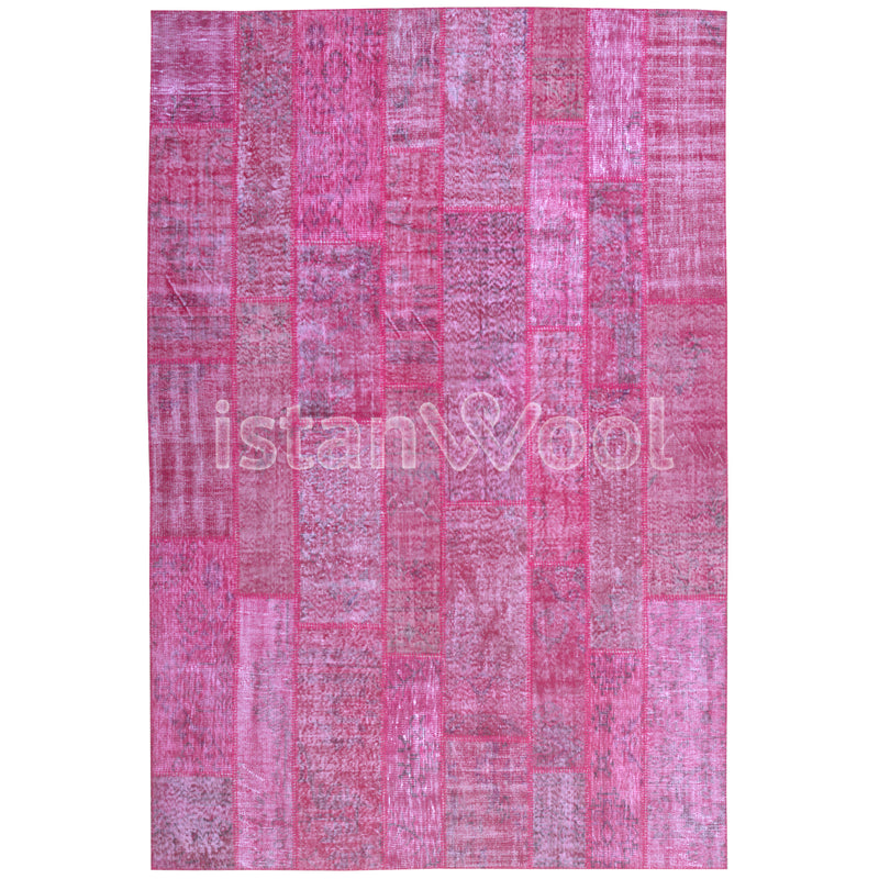 Alfombra Patchwork Pelo Corto, Fucsia. Colección Kadıkoy.
