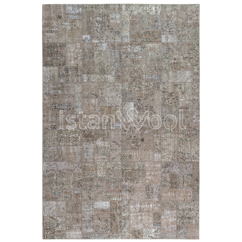 Alfombra Patchwork Pelo Corto, Café. Colección Kadıkoy.