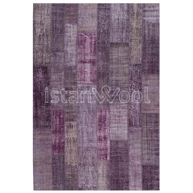 Alfombra Patchwork Pelo Corto, Morado. Colección Kadıkoy.