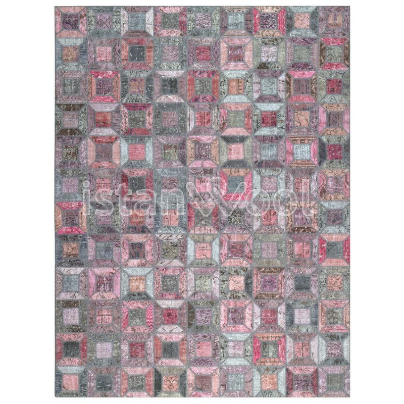 Alfombra Patchwork Pelo Corto, Multicolor. Colección Kadıkoy.