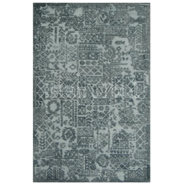 Alfombra Moderna para Terraza Tipo Boucle, Color Verde. Colección Tibet