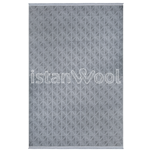 Alfombra Moderna Estilo Antiguo, Gruesa, Pelo con Relieve, Color Gris. Colección Ortakoy
