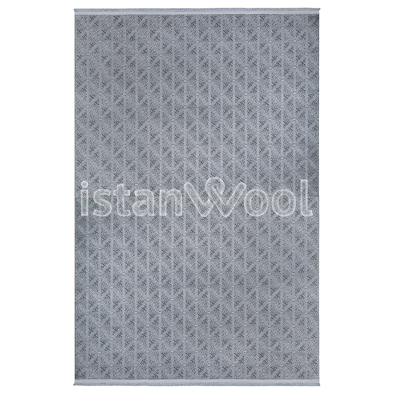 Alfombra Moderna Estilo Antiguo, Gruesa, Pelo con Relieve, Color Gris. Colección Ortakoy