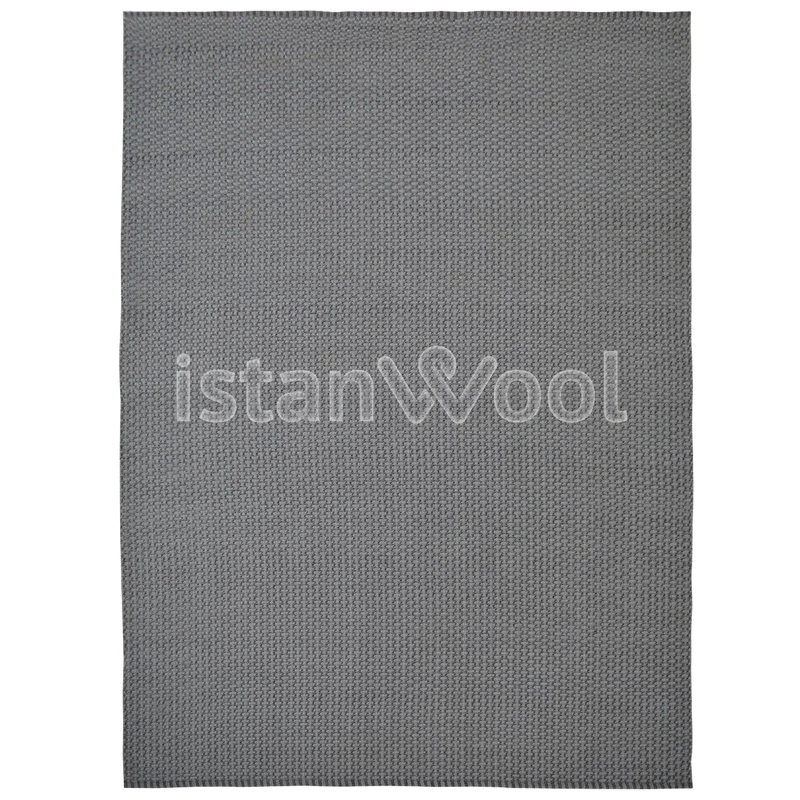Alfombra hecha a mano para Terraza Tipo Boucle, Color Gris. Colección Tibet