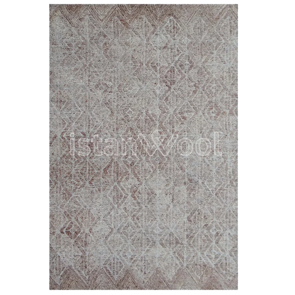Alfombra Moderna Grande para Terraza Tipo Boucle, Color Café. Colección Tibet