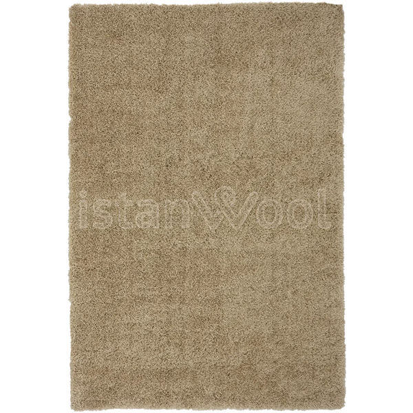 Alfombra Moderna Tipo Shaggy, Gruesa, Pelo Largo, Color Beige. Colección Shaggy.