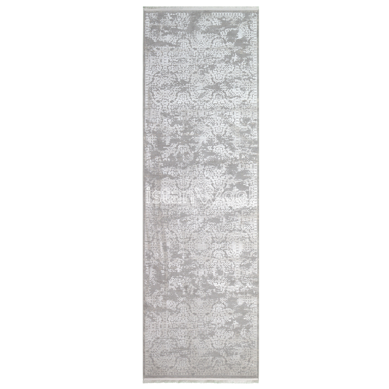 Alfombra Moderna con Diseño, Gruesa, Pelo con Relieve, Color Blanco. Colección Ulus.