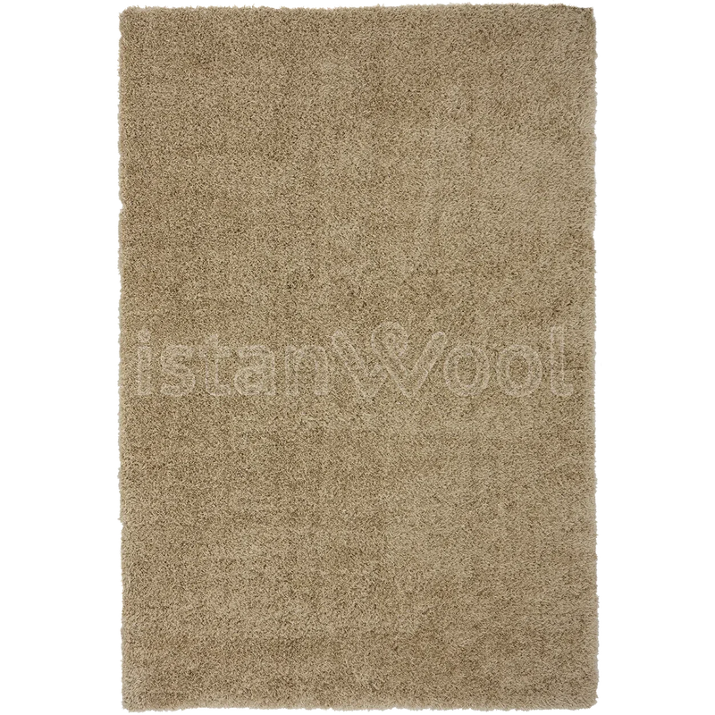 Alfombra Moderna Tipo Shaggy, Gruesa, Pelo Largo, Color Beige. Colección Shaggy.