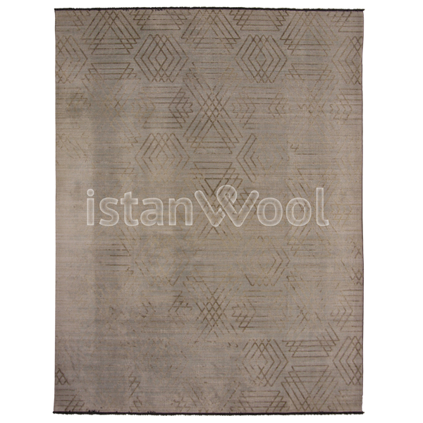 Alfombra Grande Moderna Con Diseño, Pelo Corto. Color Café. Colección Sirkeci