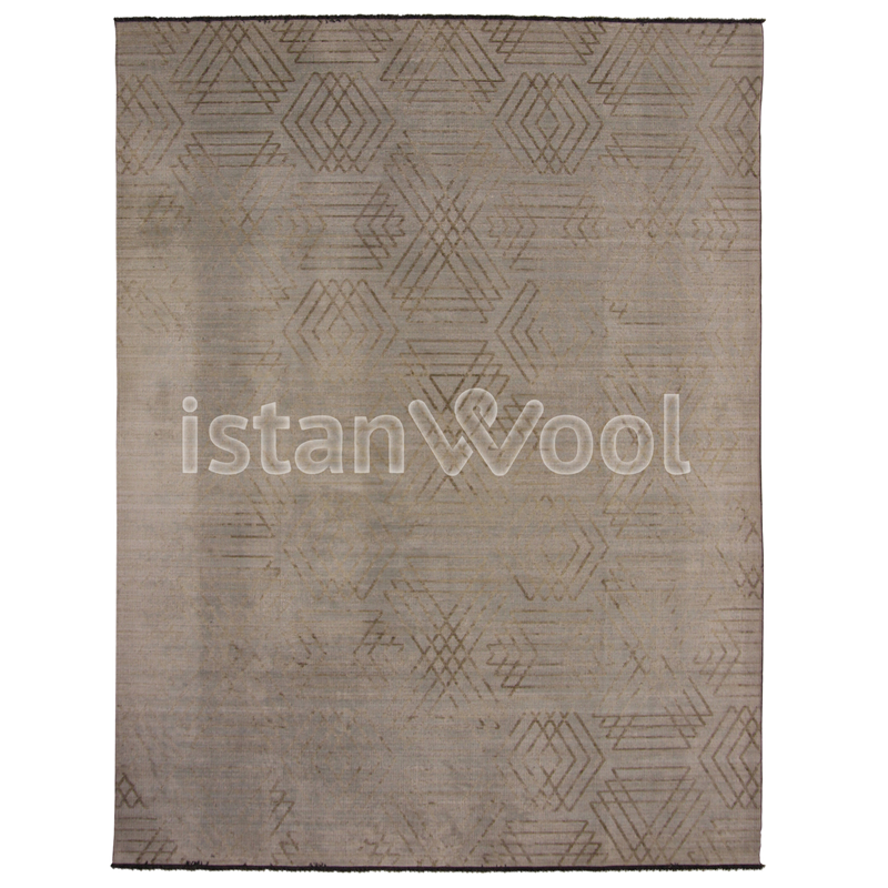 Alfombra Grande Moderna Con Diseño, Pelo Corto. Color Café. Colección Sirkeci