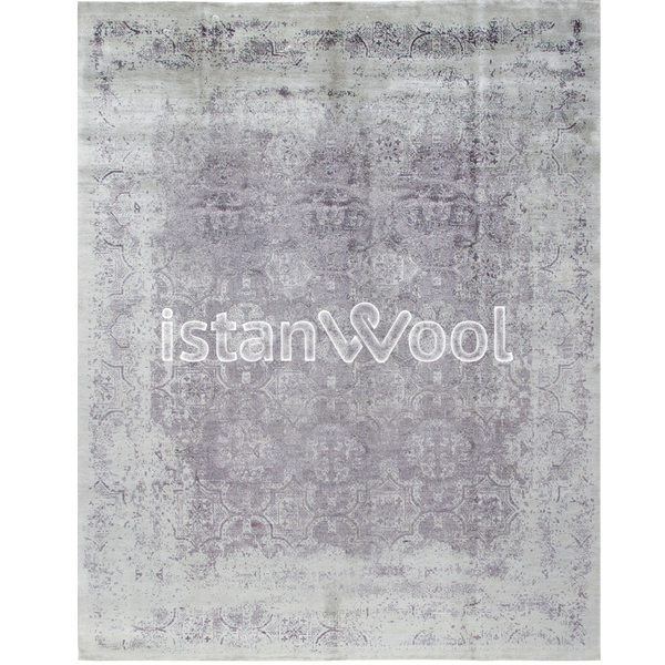 Alfombra Grande Moderna, Gruesa, Pelo con Relieve, Color Gris. Colección Everest