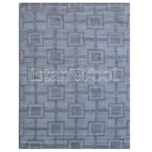 Alfombra Grande Moderna Premium, Gruesa, Pelo con Relieve, Color Azul. Colección Kathmandu.