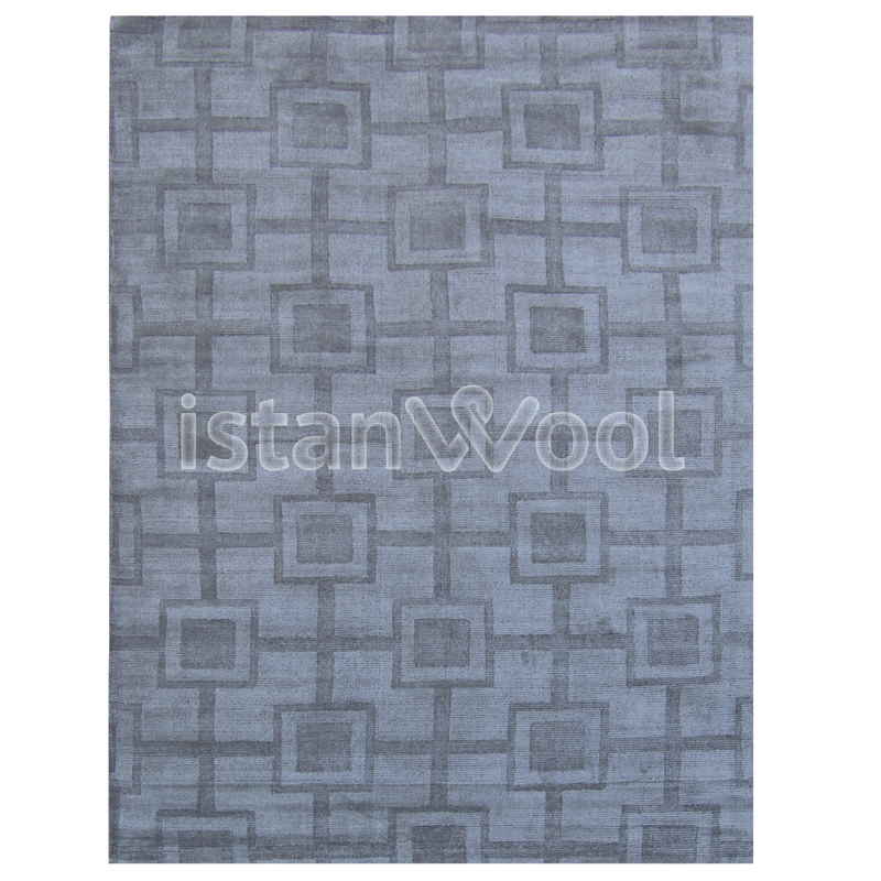 Alfombra Grande Moderna Premium, Gruesa, Pelo con Relieve, Color Azul. Colección Kathmandu.