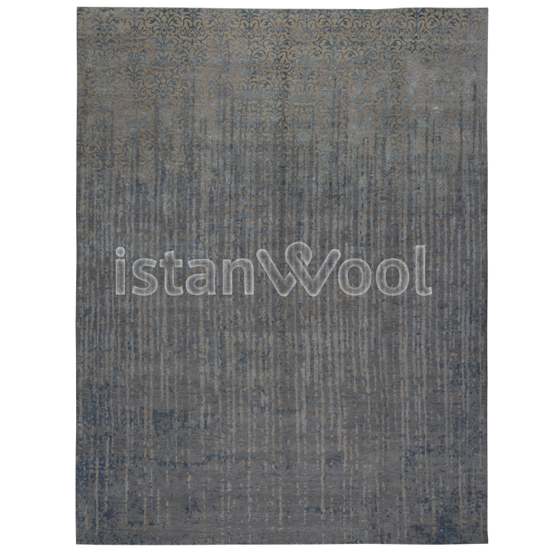 Alfombra Grande Moderna, Gruesa, Pelo con Relieve, Color Gris.  Colección Everest
