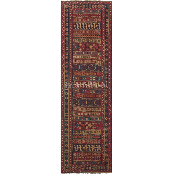 Alfombra Antigua de Lana, Color Rojo. Colección Antigua
