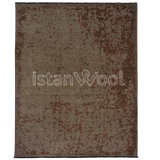 Alfombra Grande Moderna Estilo Antiguo, Pelo Corto. Color Café con Rojo. Colección Sirkeci