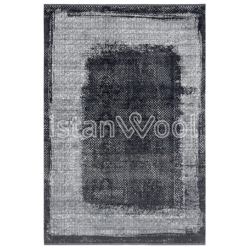 Alfombra Grande Moderna, Gruesa, Pelo con Relieve, Color Negro. Colección Bebek.