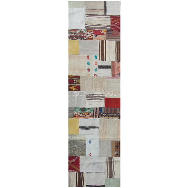 Alfombra Kilim Patchwork, de Alto Trafico, Multicolor. Colección Balat