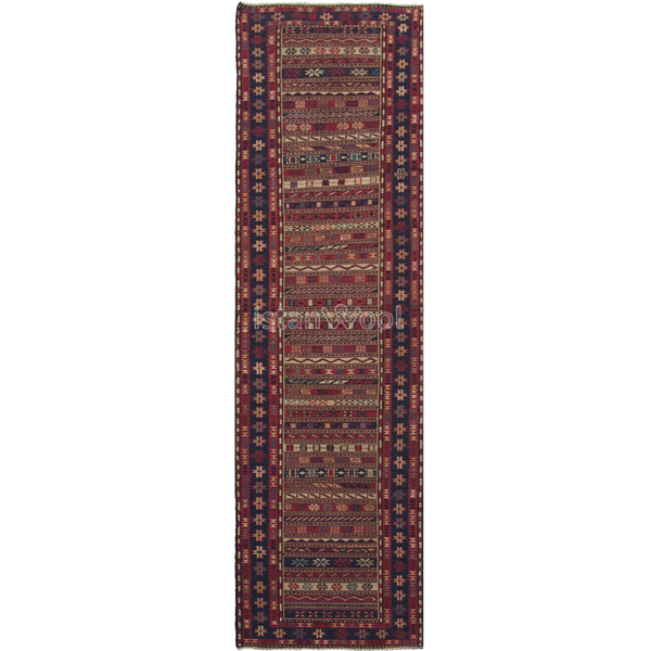 Alfombra Antigua de Lana, Color Rojo. Colección Antigua
