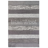 Alfombra de Lana Hecha a Mano Kilim Moderna, Gruesa, Blanca con Negro. Colección Makalu.