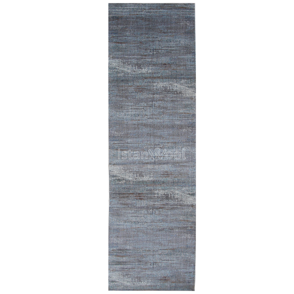 Alfombra Moderna, Gruesa,  Pelo con Relieve, Color Azul con Café. Colección Riva.