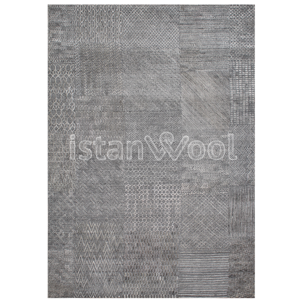 Alfombra Grande Moderna Premium, Gruesa, Pelo con Relieve, Color Gris. Colección Kathmandu.