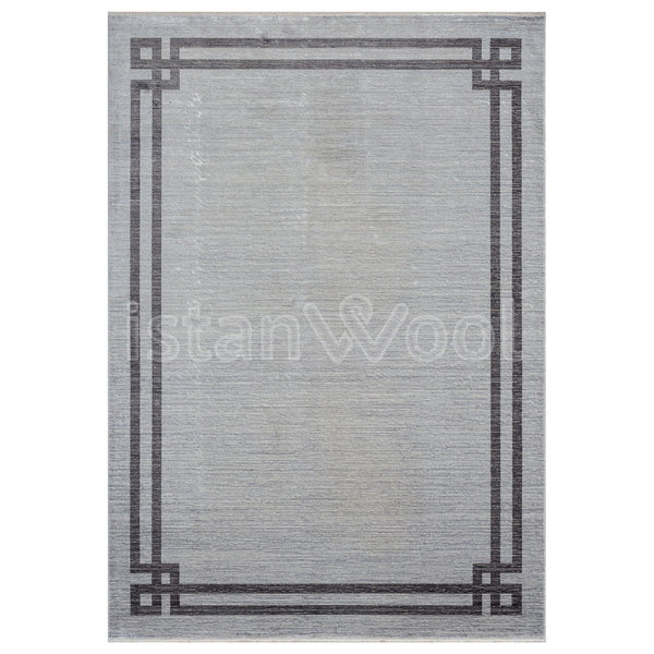 Alfombra Moderna, Gruesa, Pelo con Relieve, Color Gris. Colección Ortakoy.