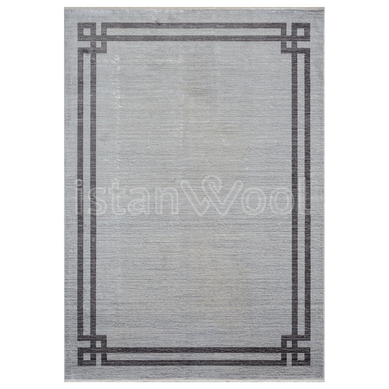 Alfombra Moderna, Gruesa, Pelo con Relieve, Color Gris. Colección Ortakoy.