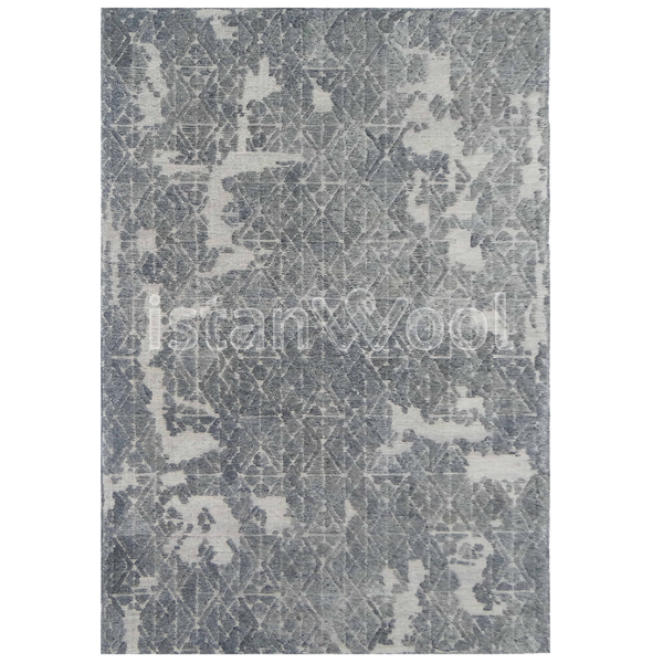 Alfombra Grande tipo Boucle, Gruesa, Pelo con Relieve, Color Gris. Colección Tibet.