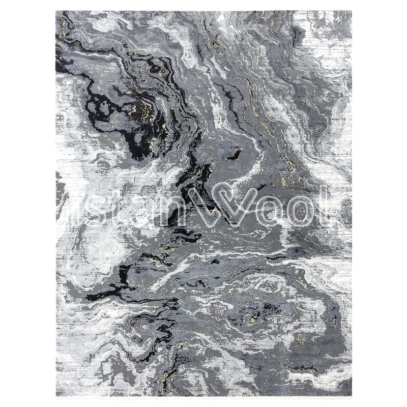 Alfombra Grande Moderna, Gruesa, Pelo con Relieve, Color Gris. Colección Bebek.