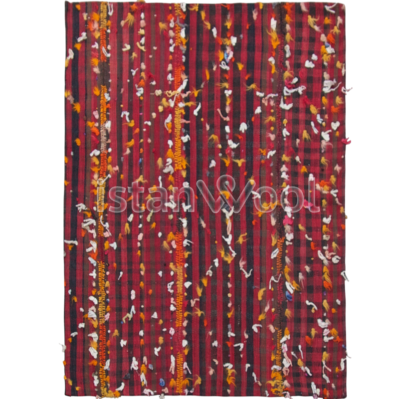 Alfombra Antigua de Lana, Color Rojo. Colección Antigua