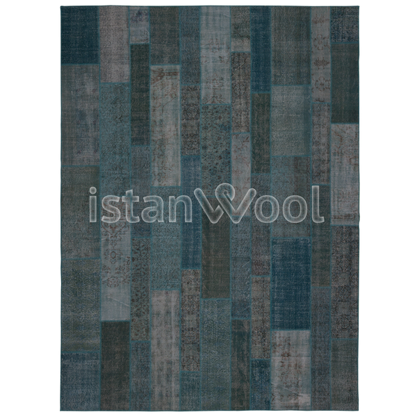 Alfombra Patchwork Pelo Corto, Azul. Colección Kadıkoy.