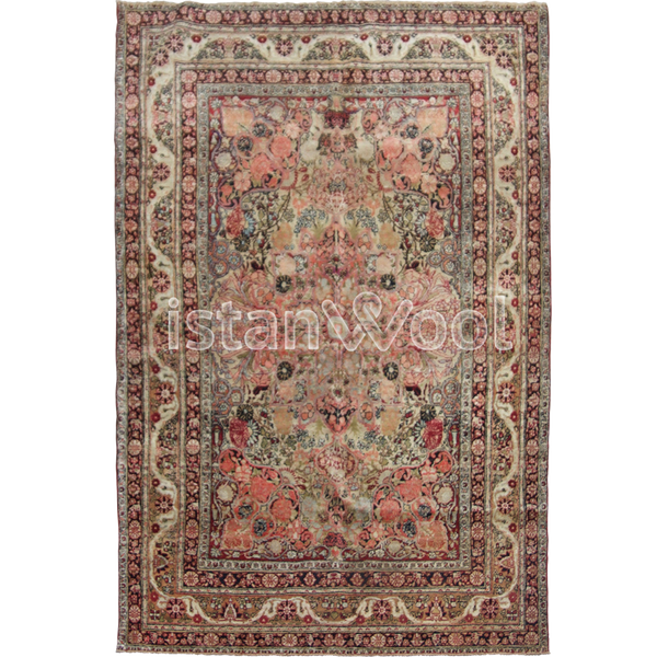 Alfombra Antigua de Lana, Color Multicolor. Colección Antigua
