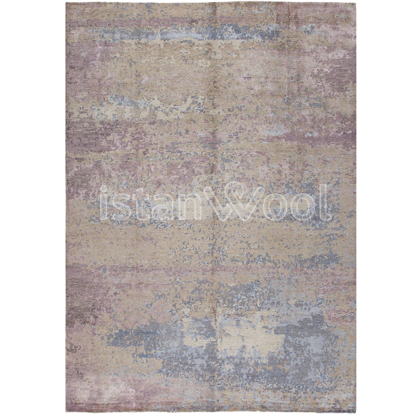 Alfombra Grande Moderna, Gruesa, Pelo con Relieve, Color Beige.  Colección Everest