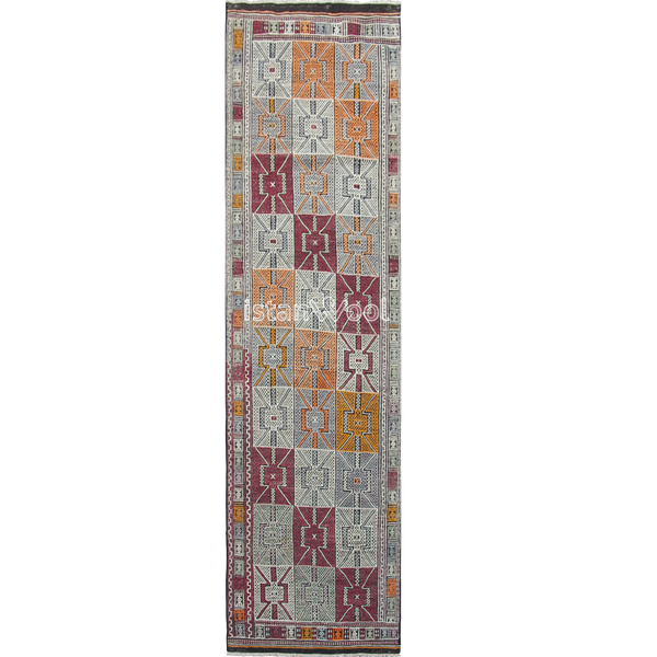 Alfombra Antigua de Lana, Color Blanco. Colección Antigua