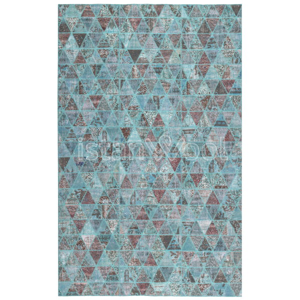 Alfombra Patchwork de Lana, Hecha a Mano, Gruesa, Color  Calipso. Colección Kadikoy.