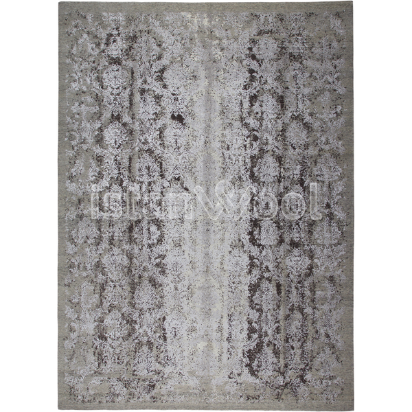 Alfombra Grande Moderna, Gruesa, Pelo con Relieve, Color gris con café.  Colección Everest