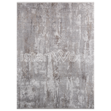 Alfombra Grande Moderna, Gruesa, Pelo con Relieve, Color Gris con Café. Colección Bebek.