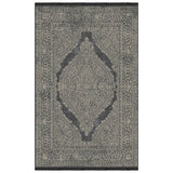 Alfombra Moderna Estilo Antigua, Gruesa, Pelo con Relieve, Color Negro con Dorado. Colección Ortakoy