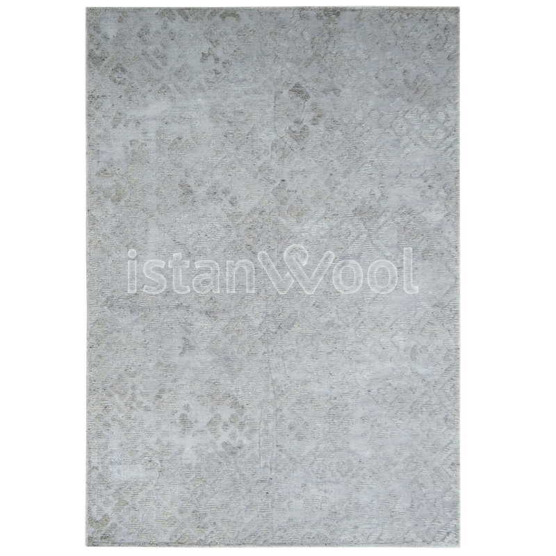 Alfombra Grande tipo Boucle, Gruesa, Pelo con Relieve, Color Gris. Colección Tibet.