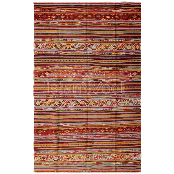 Alfombra Antigua de Lana, Color Multicolor. Colección Antigua