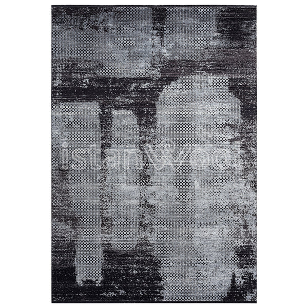 Alfombra Grande Moderna, Gruesa, Pelo con Relieve, Color Negro. Colección Bebek.